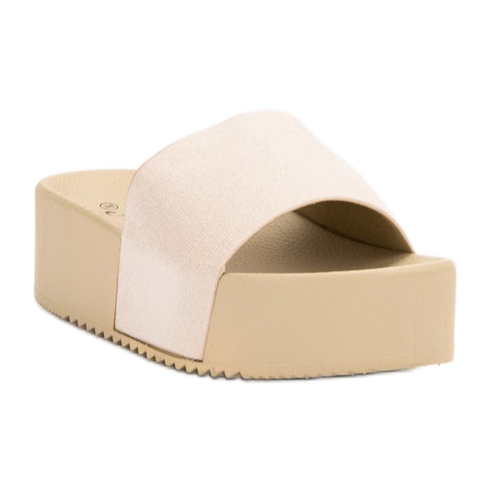 Anesia Paris Pantoufles En Daim Sur La Plateforme brun 1