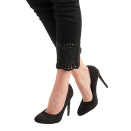 SHELOVET Escarpins en daim noir le noir 1