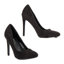 SHELOVET Escarpins en daim noir le noir 5