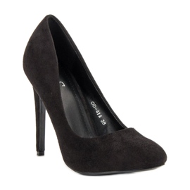 SHELOVET Escarpins en daim noir le noir 2