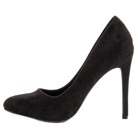 SHELOVET Escarpins en daim noir le noir 3