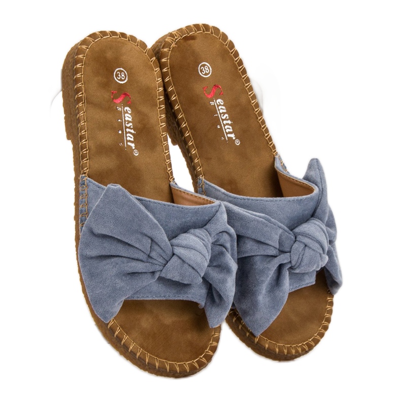 Seastar Chaussons Bleus Avec Un Noeud 1