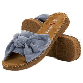 Seastar Chaussons Bleus Avec Un Noeud 6