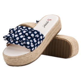 Seastar Pantoufles à pois bleu 4