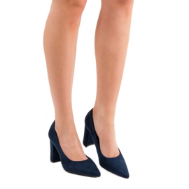 Anesia Paris Escarpins bleu marine 2