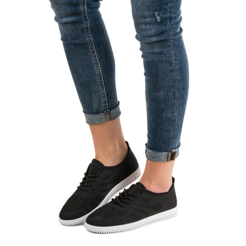 SHELOVET Chaussures à lacets textiles noir 1