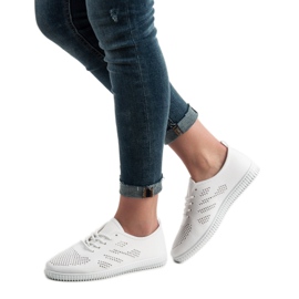 SHELOVET Chaussures à lacets textiles blanc 2