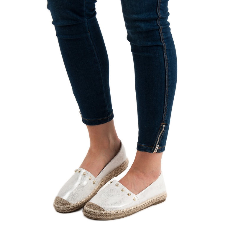 SHELOVET Espadrilles en argent gris 1 SHELOVET Espadrilles en argent gris 1