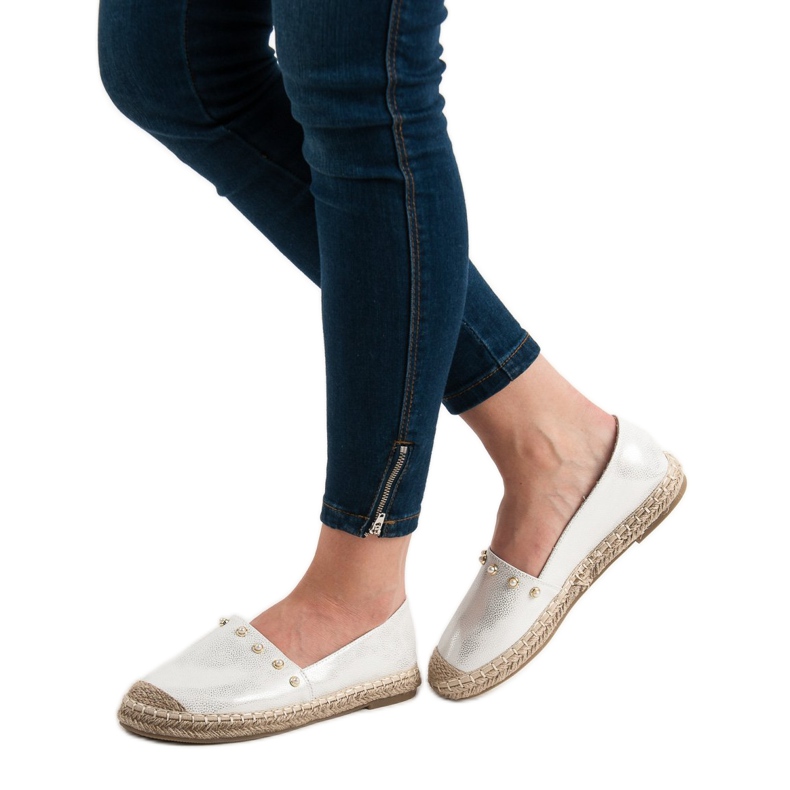 SHELOVET Espadrilles en argent gris 2 SHELOVET Espadrilles en argent gris 2