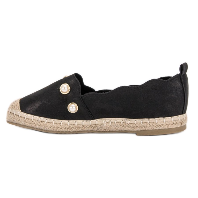 SHELOVET Espadrilles Avec Perles noir 1