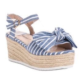 Seastar Sandales compensées avec nœud bleu 1