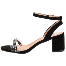Ideal Shoes Sandales en daim élégantes le noir 5