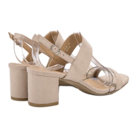 Ideal Shoes Sandales pour femmes à la mode beige 2