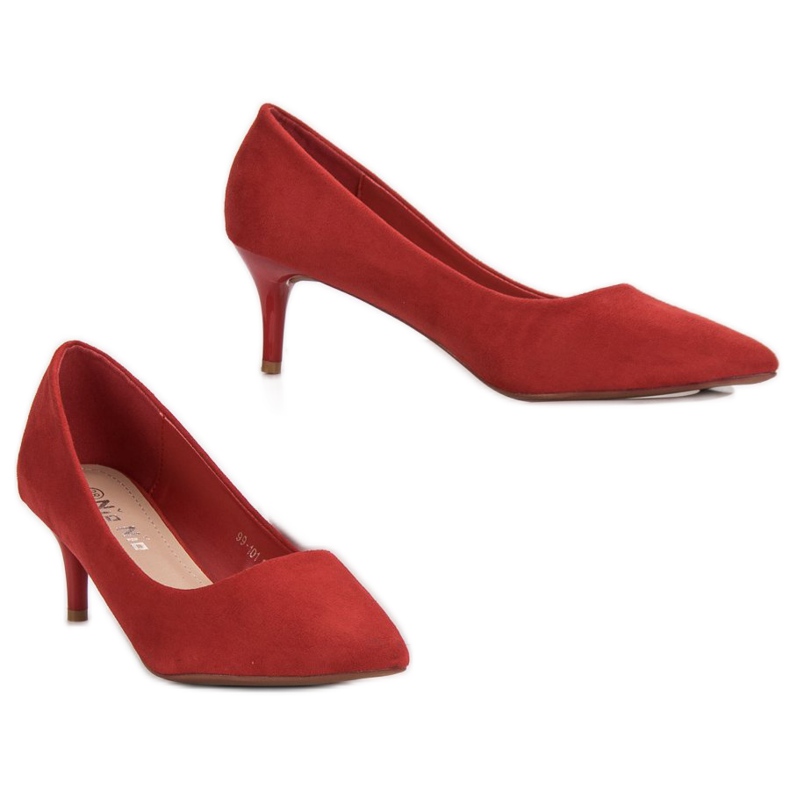 Nio Nio Escarpins en daim rouge 2