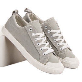 SHELOVET Baskets basses grises 2