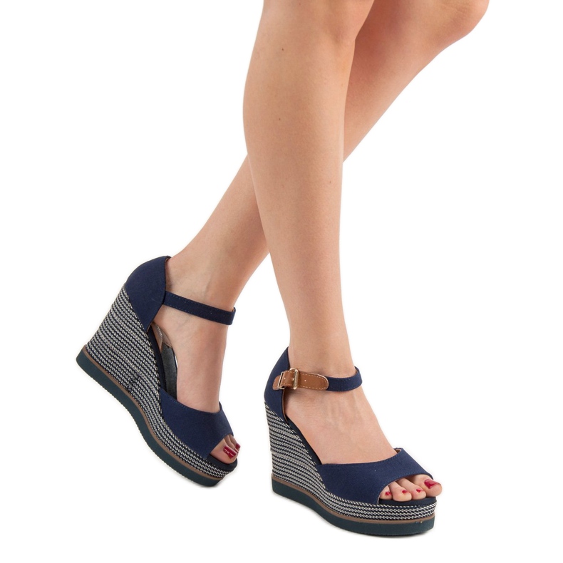Primavera Sandales compensées bleu 2