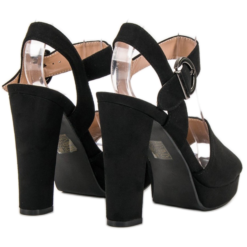 SHELOVET Sandales noires sur la plate-forme 2