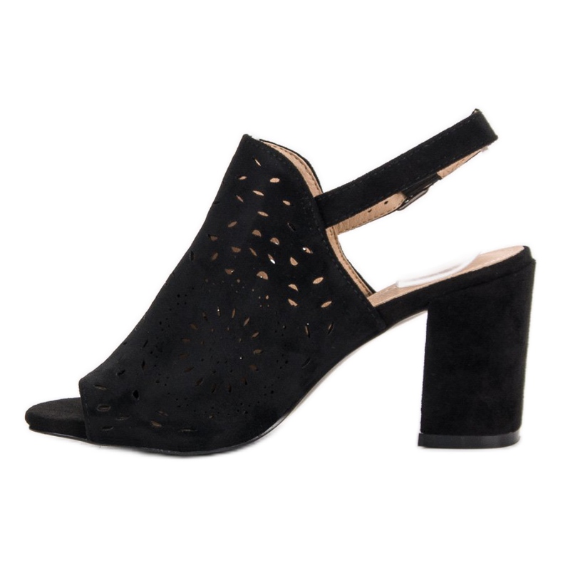 SHELOVET Sandales fermées en daim noir 2