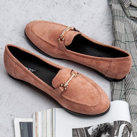 Balada Mocassins en daim rose 5