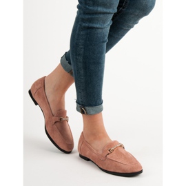 Balada Mocassins en daim rose 3