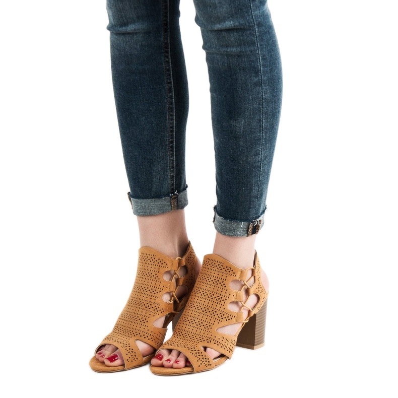 Goodin Sandales moutarde à la mode jaune 2