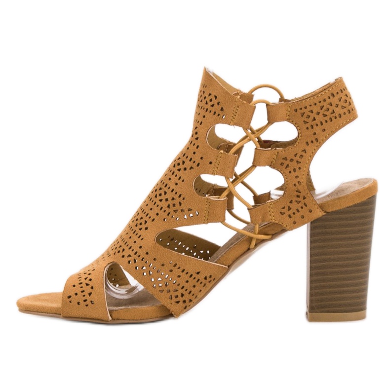 Goodin Sandales moutarde à la mode jaune 1