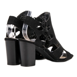 Goodin Sandales noires à la mode 1