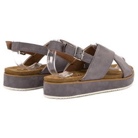 Goodin Sandales en daim gris 4