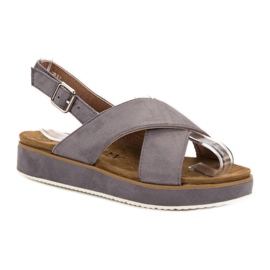 Goodin Sandales en daim gris 2