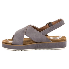 Goodin Sandales en daim gris 3