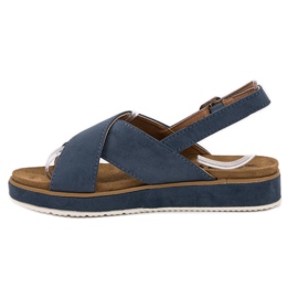 Goodin Sandales en daim bleu 3