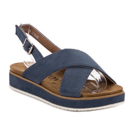 Goodin Sandales en daim bleu 2