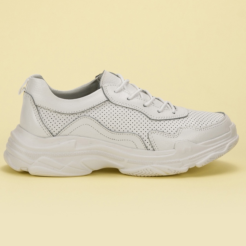 Goodin Baskets en cuir blanches 2