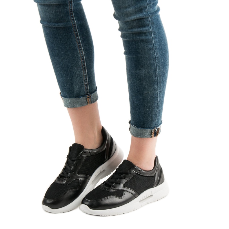 SHELOVET Chaussures de sport à lacets noir 1