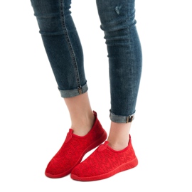 SHELOVET Chaussures textiles à enfiler rouge 2