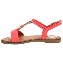 Laura Mode Sandales en daim rouge 4