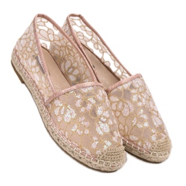 Espadrilles en dentelle VICES rose 1