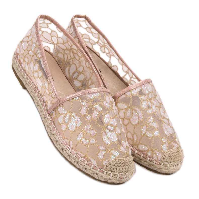 Espadrilles en dentelle VICES rose 1