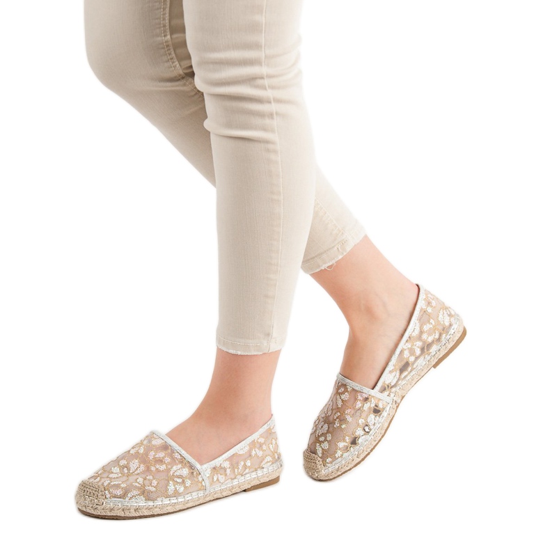 Espadrilles en dentelle VICES brun jaune 2