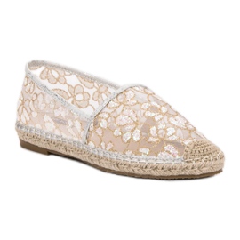 Espadrilles en dentelle VICES brun jaune 5