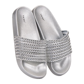 Pantoufles VICES à la mode gris 6