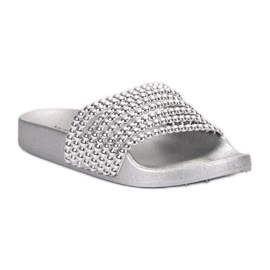 Pantoufles VICES à la mode gris 3