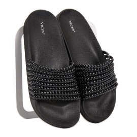 Pantoufles VICES à la mode le noir 3
