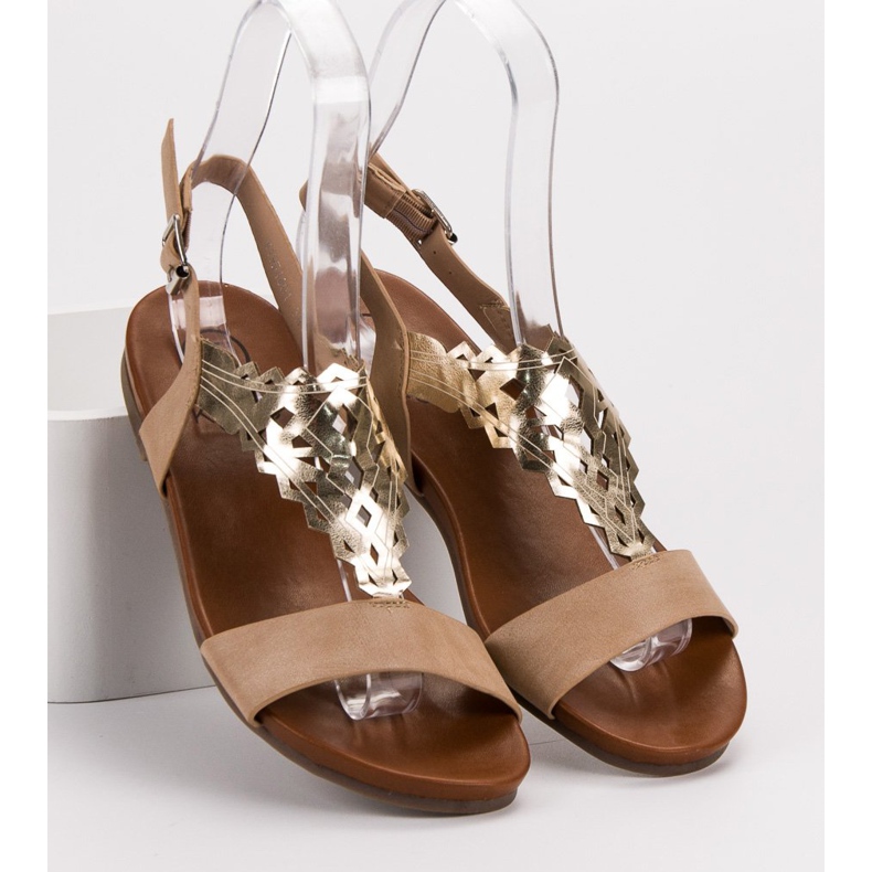 Kylie Sandales plates élégantes beige 2