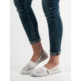 SHELOVET Ballerines en dentelle blanche 1 SHELOVET Ballerines en dentelle blanche 1