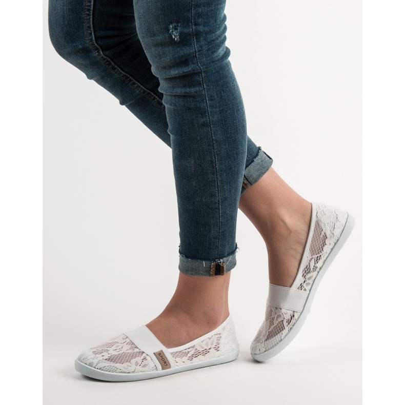 SHELOVET Ballerines en dentelle blanche 2 SHELOVET Ballerines en dentelle blanche 2