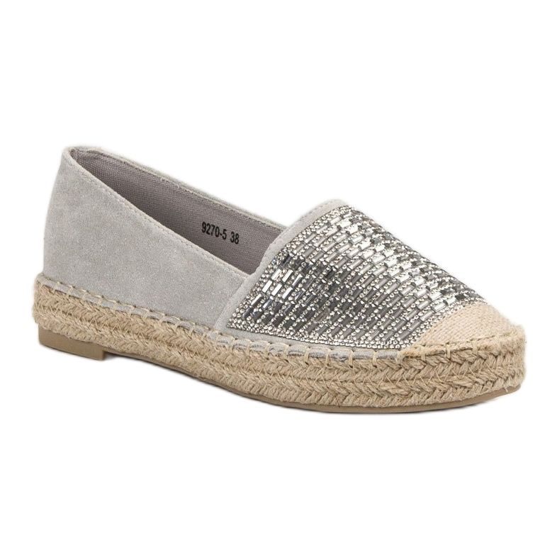 Vices Espadrilles Avec Étaux En Zircon Cubique gris 1 Vices Espadrilles Avec Étaux En Zircon Cubique gris 1