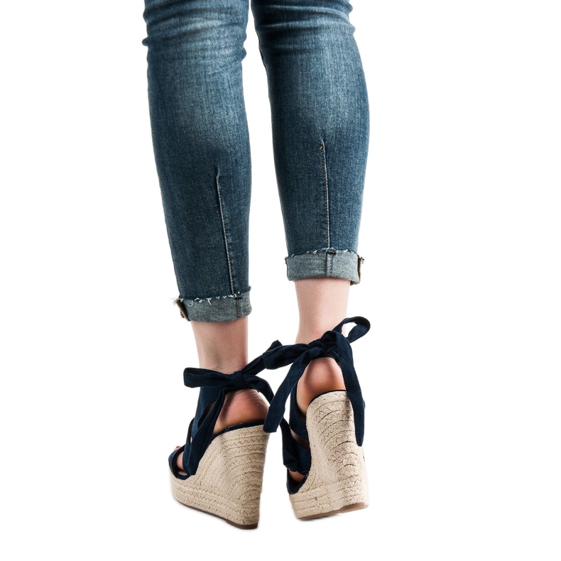 Cm Paris Sandales bleu marine sur un coin 1