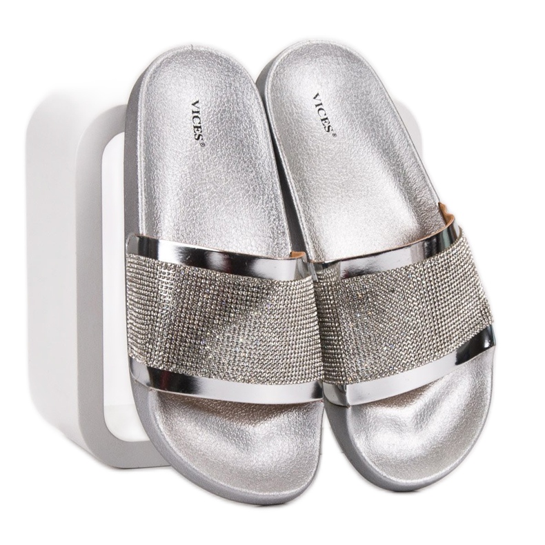 Chaussons VICES avec zircone cubique gris 2