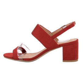 Ideal Shoes Sandales pour femmes à la mode rouge 1